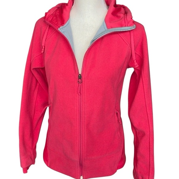 Columbia Tops - Columbia Benton Springs Fuchsia Hot Pink Full Zip Fleece Hoodie Gray Accents